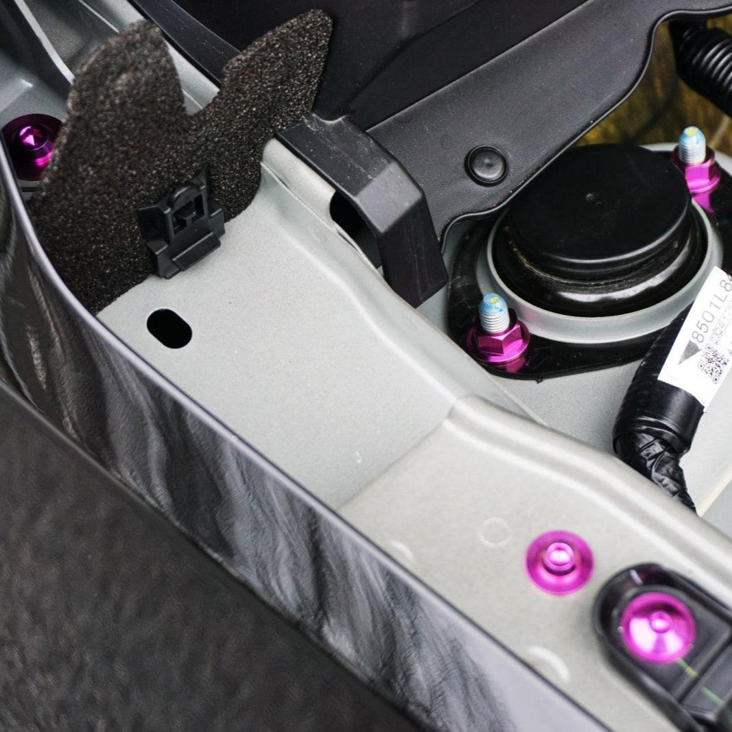 ZSPEC "Stage 3" Dress Up Bolts® Fastener Kit for '23+ Mitsubishi Mirage, Titanium - ZSPEC Design LLC - Hardware Fasteners - Fastener Kit, mirage, mitsubishi, stage 3, Washer Color - zspecdesign.com