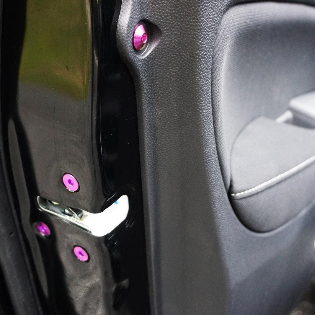 ZSPEC "Door Jams & Trunk-Area" Dress Up Bolts® Fastener Kit for '23+ Mitsubishi Mirage, Titanium - ZSPEC Design LLC - Hardware Fasteners - door jam, Fastener Kit, mirage, mitsubishi, Washer Color - zspecdesign.com