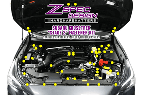 ZSPEC "Stage 2" Dress Up Bolts® Fastener Kit for '18-24 Subaru CrossTrek, Stainless & Billet Hardware  SUS304 Stainless Steel SUS304 6061 WRX STi Engine Bay Beauty Accessory Upgrade Performance