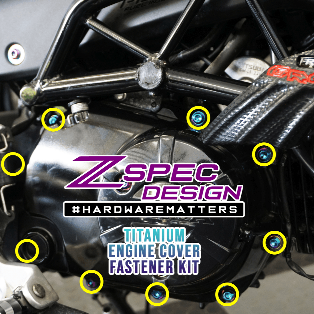 ZSPEC "Right-Side Engine Cover" Fastener Kit for the Honda Grom, Grade-5 Titanium - ZSPEC Design LLC - Hardware Fasteners - Fastener Kit, grom, honda, Motorcycle - zspecdesign.com