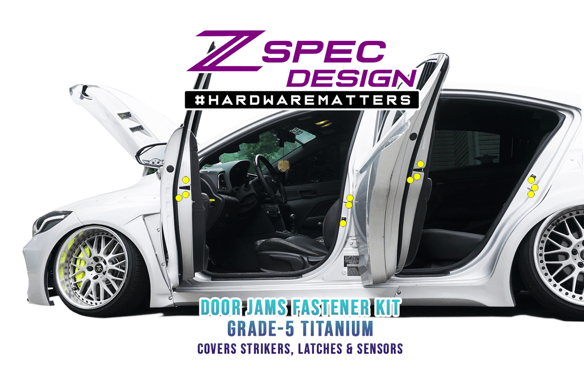 ZSPEC Dress Up Bolts® Fastener Kit for '17-18 Hyundai Elantra Door-Jams Area, Titanium  Engine Bay Dress Up Hardware Kit Upgrade Performance Auto Car Import JDM KDM USDM Grade-5 GR5