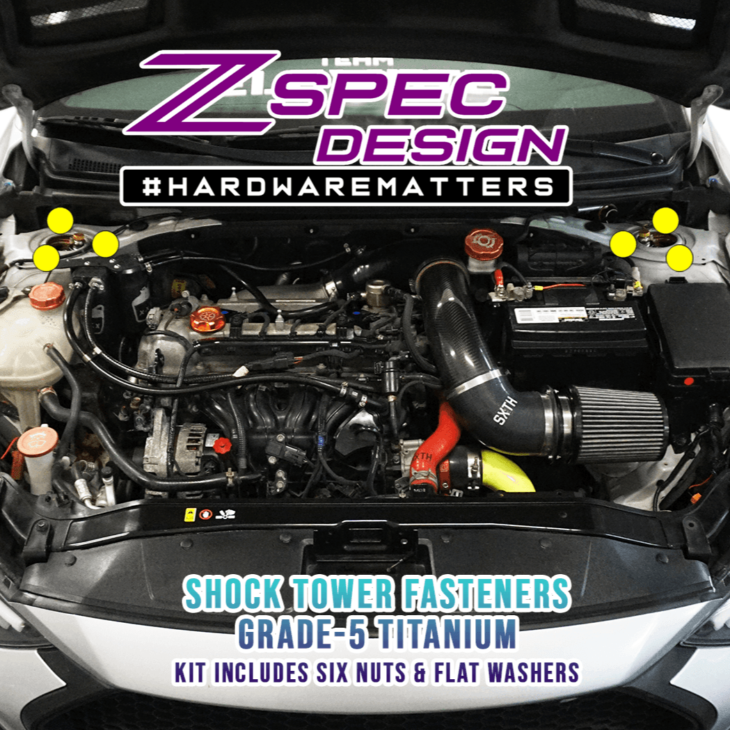 ZSPEC Shock Towers Dress Up Bolts® Fastener Kit for '17+ Hyundai Elantra, Titanium - ZSPEC Design LLC - Hardware Fasteners - elantra, Fastener Kit, hyundai - zspecdesign.com