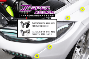 ZSPEC Body-Kit Fastener Hyundai Elantra UNR Body Kit Low-Profile M5x20mm Stainless/Billet, Sold per Each Flares, Over Fender, Body Element, Wings, Arches - Titanium / Billet / Stainless - Black, Burned, Gold, Purple, Silver Raw, Polished - Dress Up Bolts Hardware Washers Finish