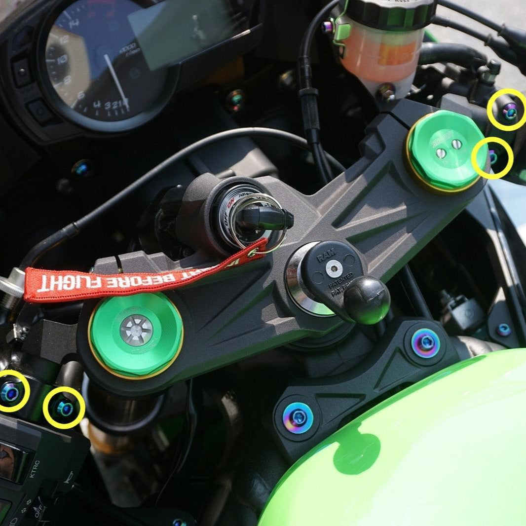 ZSPEC Titanium Fasteners for the Kawasaki Ninja 636 ZX6R Brake-Lever Brackets - ZSPEC Design LLC - Hardware Fasteners - Fastener Kit, kawasaki, Motorcycle, ninja, zxr6 - zspecdesign.com