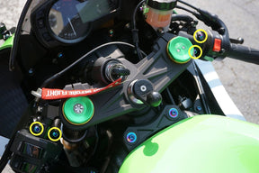 ZSPEC Titanium Dress Up Bolts® Fastener Kit for the Kawasaki Ninja 636 ZX6R Keywords Upgrade Modification Aero Titanium Hardware Hobby Garage Car Fairings Motorcycle Crotch Rocket Moto Brake Levers