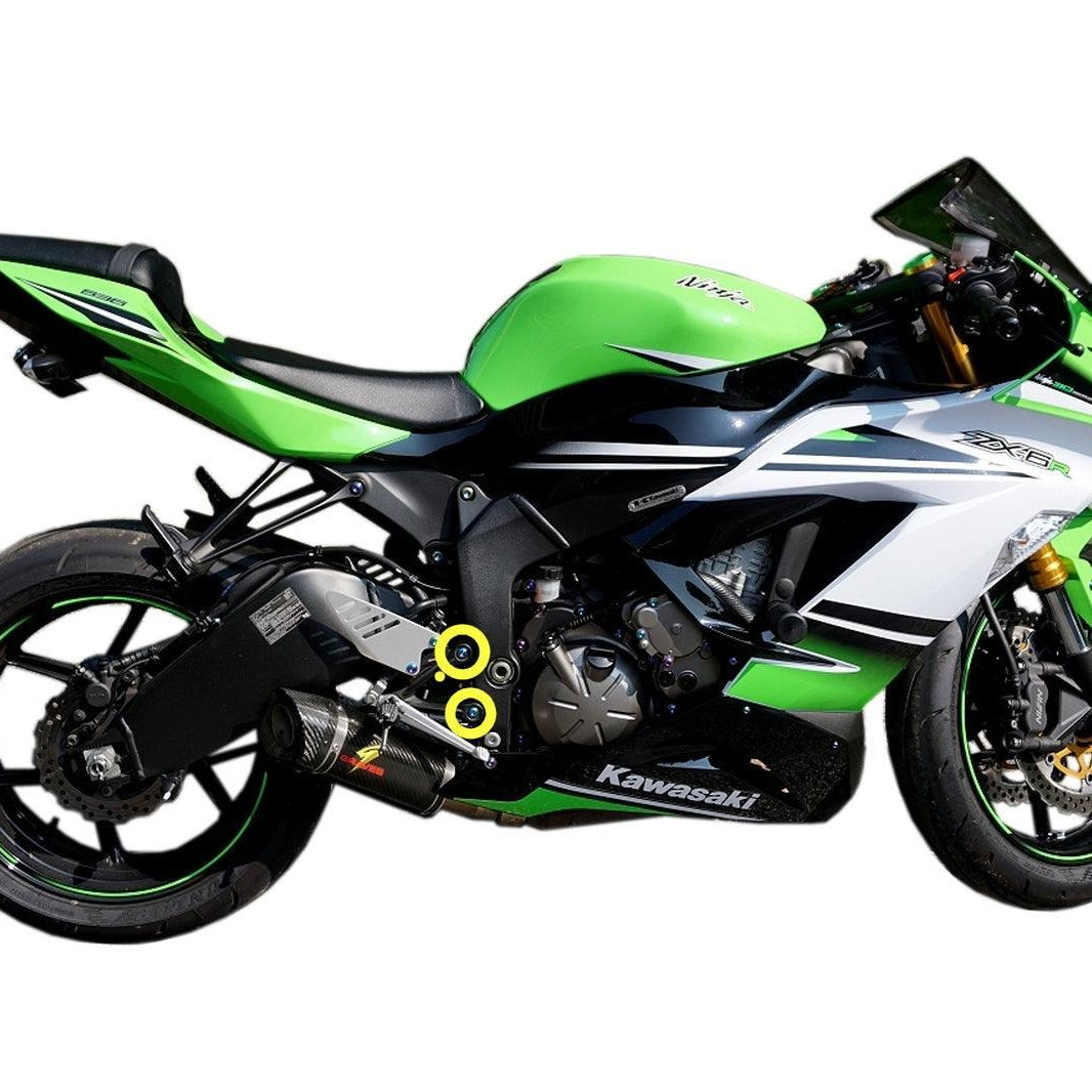 ZSPEC Titanium Fasteners for the Kawasaki Ninja 636 ZX6R Foot-Peg Brackets - ZSPEC Design LLC - Hardware Fasteners - Fastener Kit, kawasaki, Motorcycle, ninja, zxr6 - zspecdesign.com