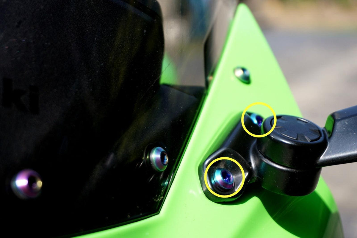 ZSPEC Titanium Fastener Kit for the Kawasaki Ninja 636 ZX6R Mirrors