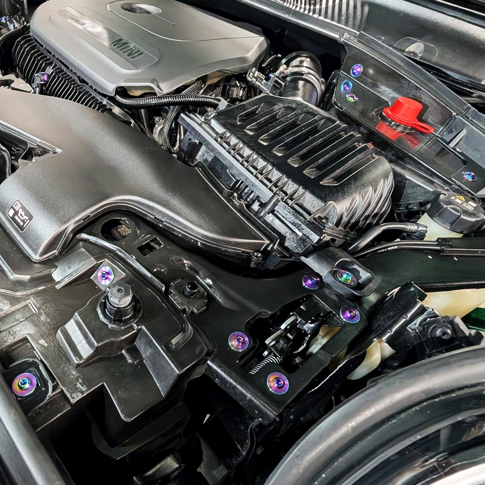 ZSPEC Staged Dress Up Bolts® Fastener Kit, '22+ Mini Cooper F56s, Titanium - ZSPEC Design LLC