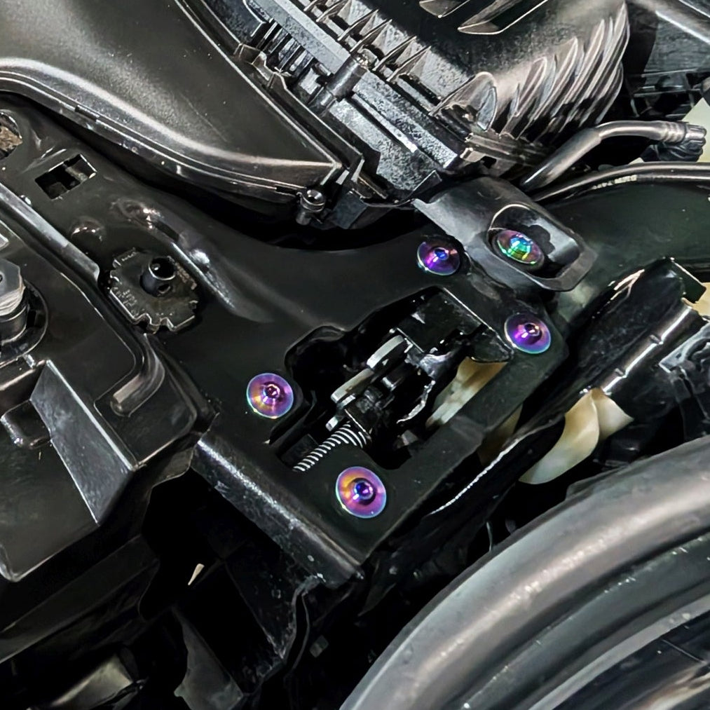 ZSPEC Hood Latches Dress Up Bolts® Fastener Kit, '22+ Mini Cooper F56s, Titanium - ZSPEC Design LLC