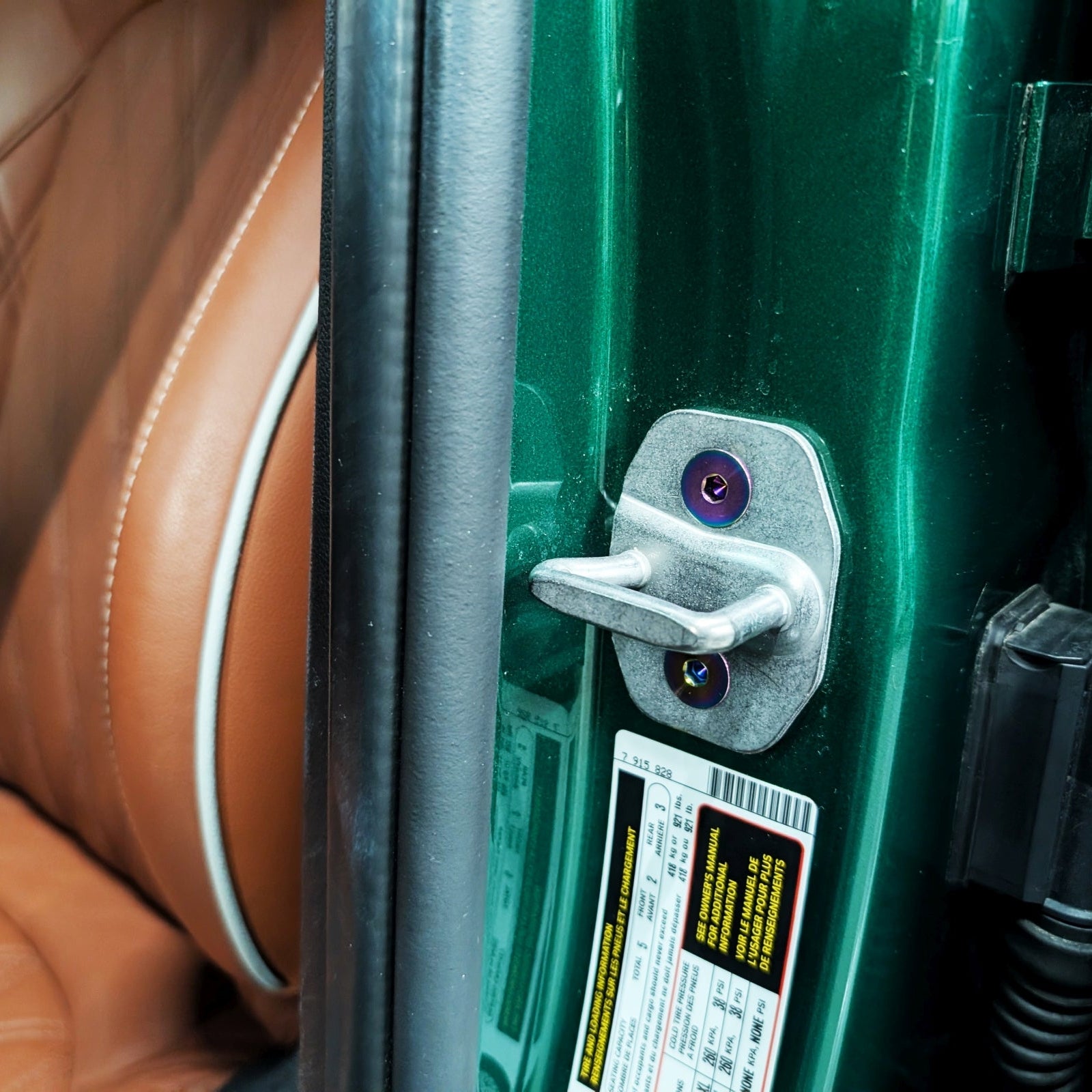 ZSPEC Door Jams Strikers Latches Dress Up Bolts® Fastener Kit, '22+ Mini Cooper F56s, Titanium - ZSPEC Design LLC