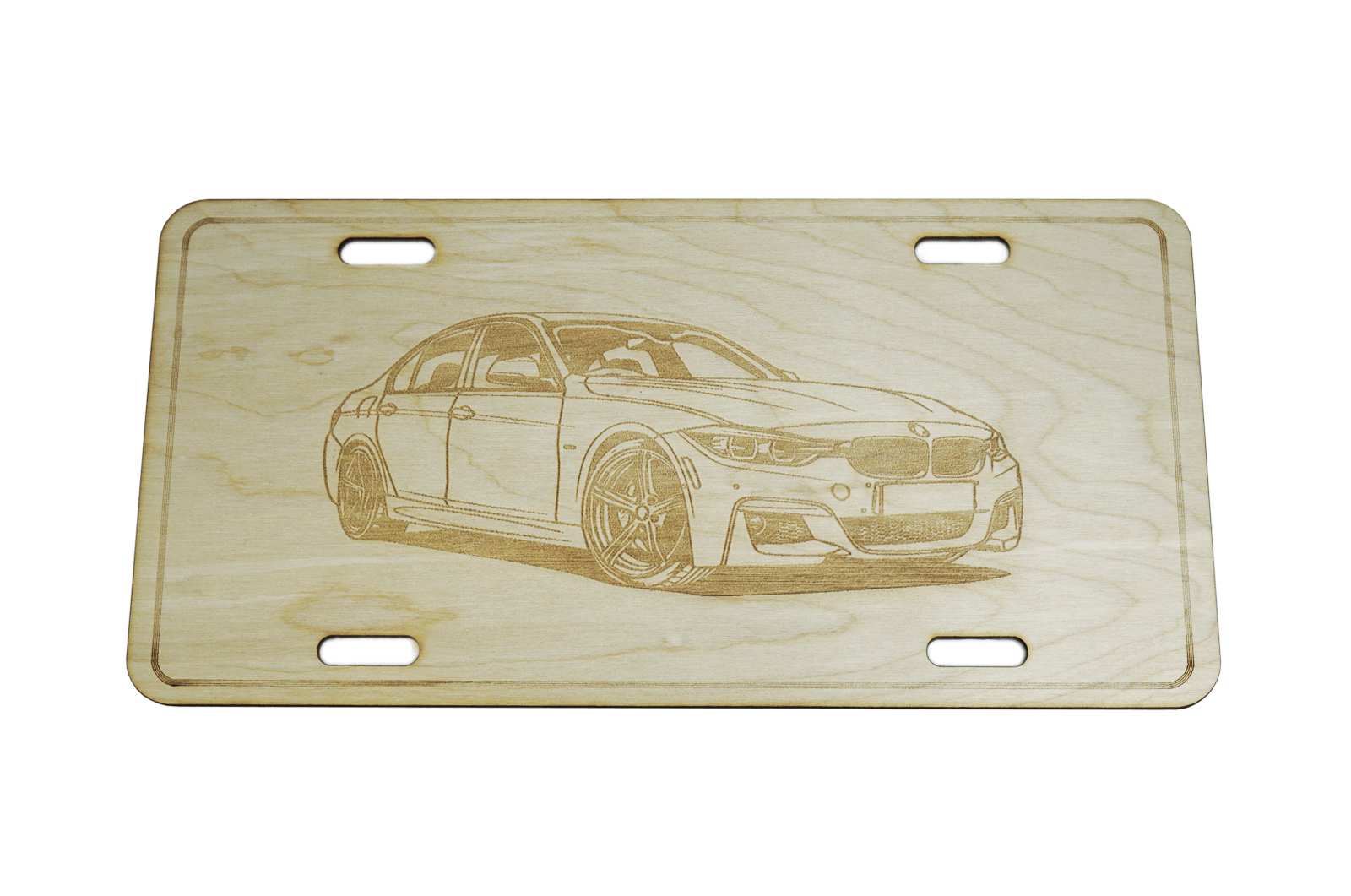 ZSPEC BMW 4-Door Sedan License Plate, Birch, Ornament for Office, Garage or Man-Cave - ZSPEC Design LLC - Holiday Ornaments - bmw, garage art, license, lifestyle, ornament - zspecdesign.com