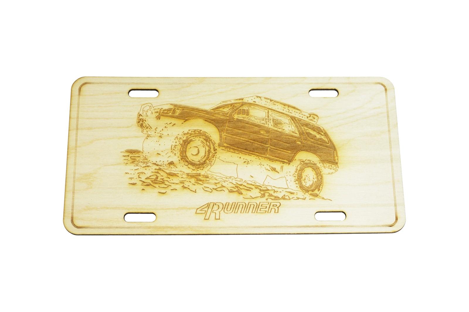 ZSPEC Toyota 4Runner Cut-Away License Plate, Birch, Ornamental  1/8' Birch Plywood construction.  Approximately the same size as a traditional license plate ZSPEC Design LLC Toyota 4runner truck