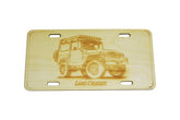 ZSPEC Early Toyota Landcruiser 4x4 SUV License Plate, Birch, Ornamental  1/8' Birch Plywood construction.  Approximately the same size as a traditional license plate ZSPEC Design LLC Toyota Landcruiser