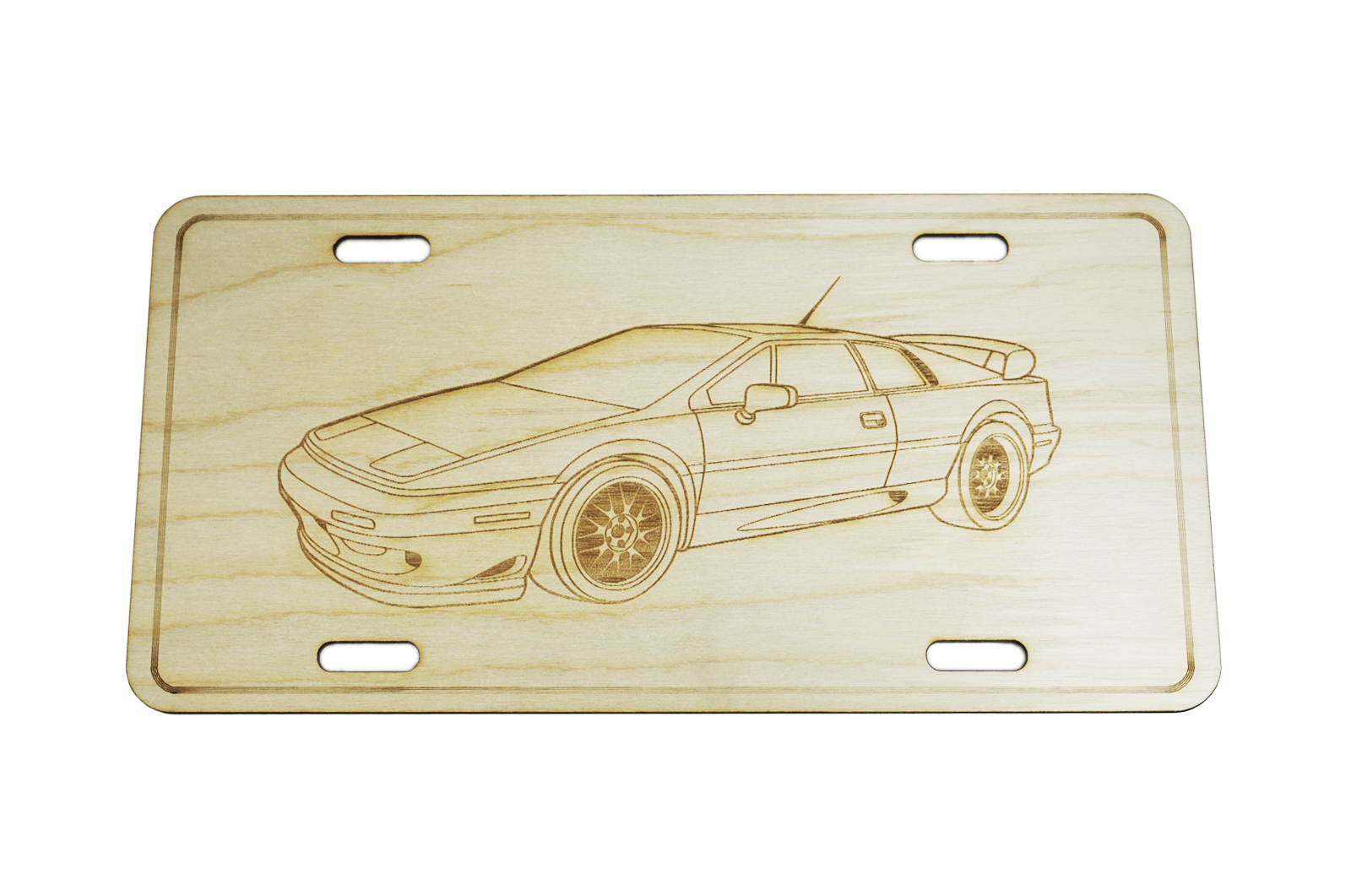 ZSPEC Lotus Esprit Sports Car License Plate, Birch, Ornament for Office, Garage or Man-Cave - ZSPEC Design LLC - Holiday Ornaments - esprit, garage art, license, lifestyle, lotus, ornament - zspecdesign.com