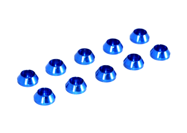 ZSPEC M2 Angled-Cup Finish Washers for SHSC Socket-Cap Fasteners, 10-Pack Billet Dress Up Bolts Fasteners Washers Red Blue Purple Gold Burned Black