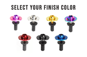 ZSPEC Clip-Replacement Fastener Solution for Nissan Z32 300zx Cowls, six-fastener kit, grade-5 titanium hardware with rubber well nuts. Black, Red, Blue, Burned, Silver, Gold and Purple colors.