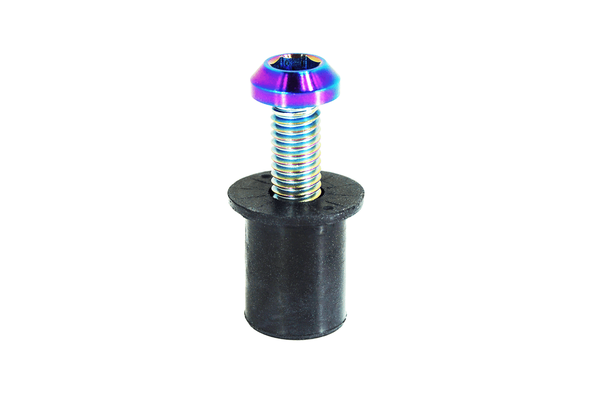 ZSPEC Body Kit Fastener, Titanium Angled-Head Style M6x25mm w/ WELL Nut, per Each  Works well for a variety of body kits, over-arches on SUVs/Jeeps.   - Fastener head is 10.4mm Wide, 3.2mm tall