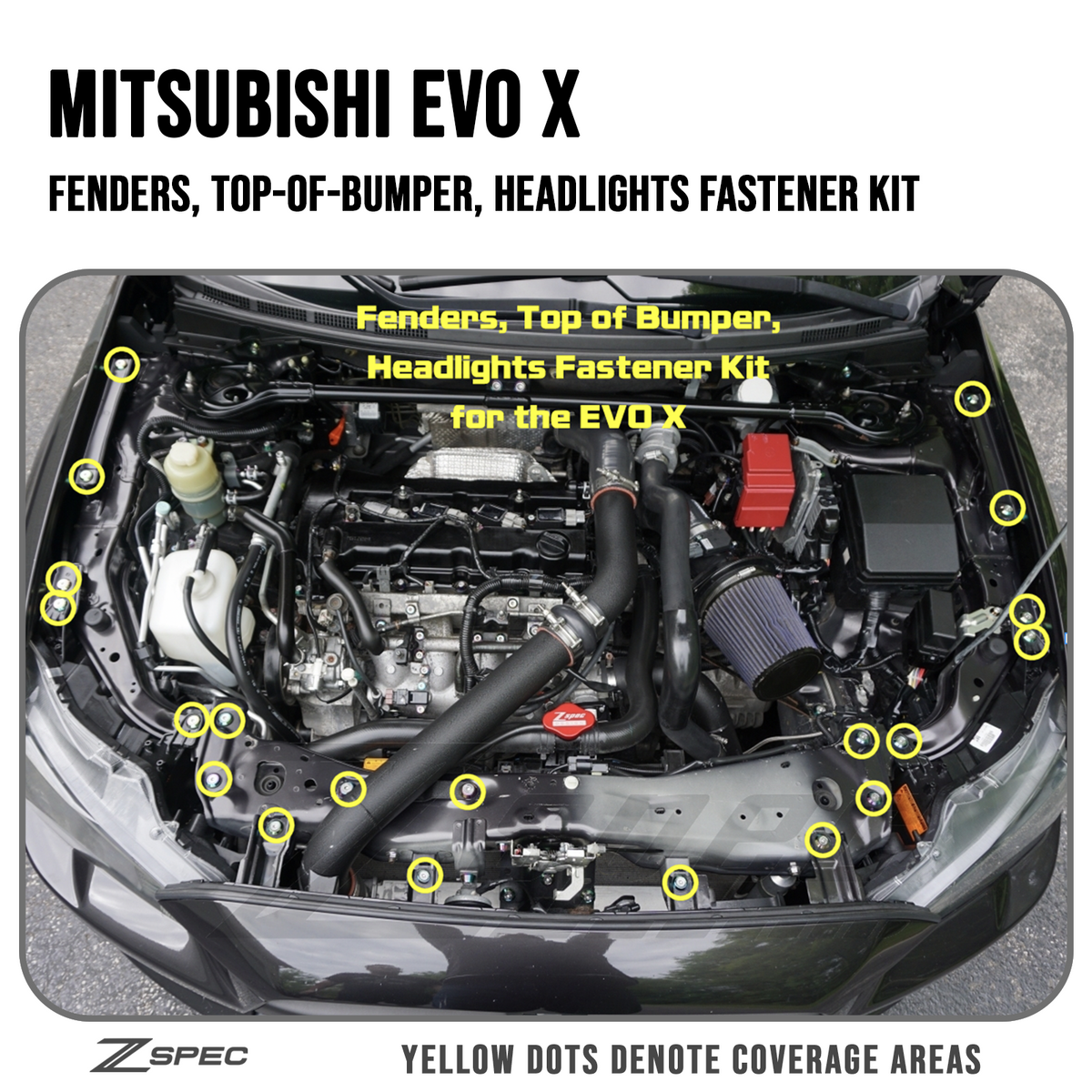 ZSPEC Fenders/Bumper/Headlights Fasteners for Mitsubishi Lancer EVO X