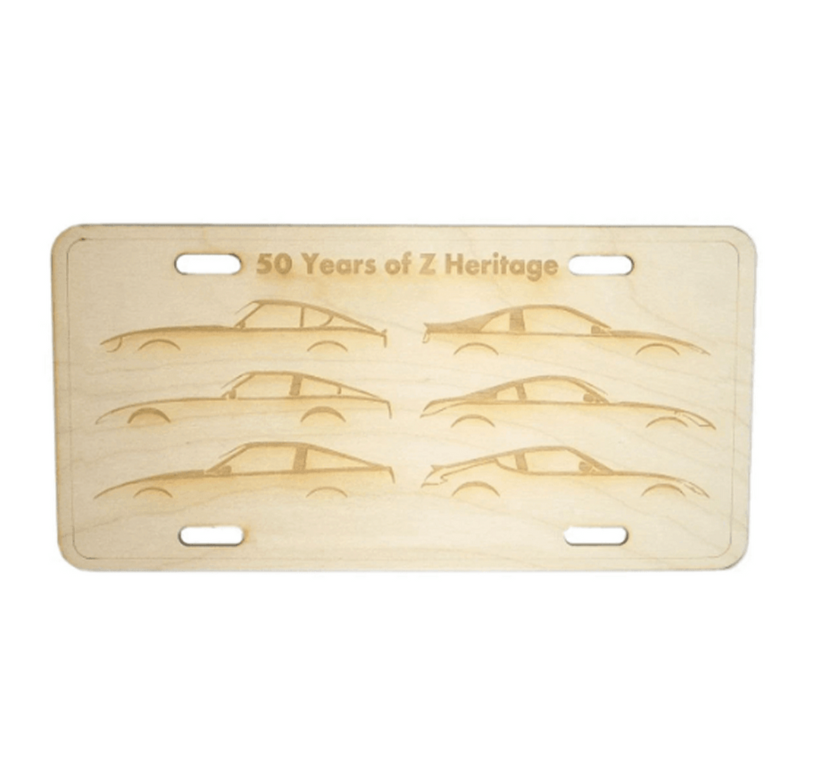 ZSPEC Nissan 'Z-Car Silhouettes' License Plate, Birch, Ornamental