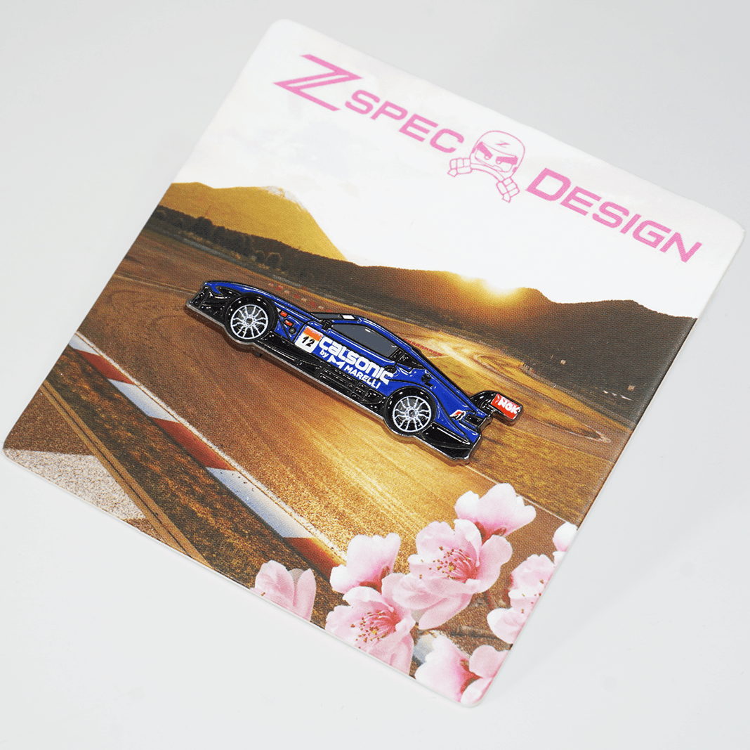 2022 SuperGT Season Nissan Z (RZ34) #12 Calsonic-Marelli Race Car - Collector Lapel/Hat Pin - ZSPEC Design LLC - Hardware Fasteners - accessory, bob sharp, bsr, lapel, lifestyle, nissan, nissan pin, pin, race car pin, RZ34, Z - zspecdesign.com