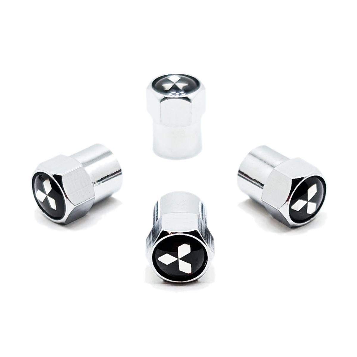 Chrome Valve Stem Tire Caps, Style: Mitsubishi EVO 3000GT Outlander