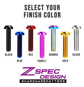 ZSPEC Body Kit Fastener, Titanium Angled-Head Style M6x25mm w/ WELL Nut, per Each