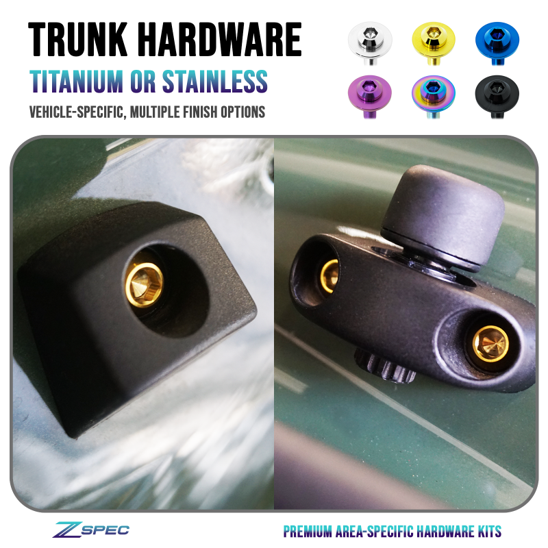 ZSPEC Titanium or Stainless Trunk Hardware Kits - Nissan, Subaru, Dodge and more