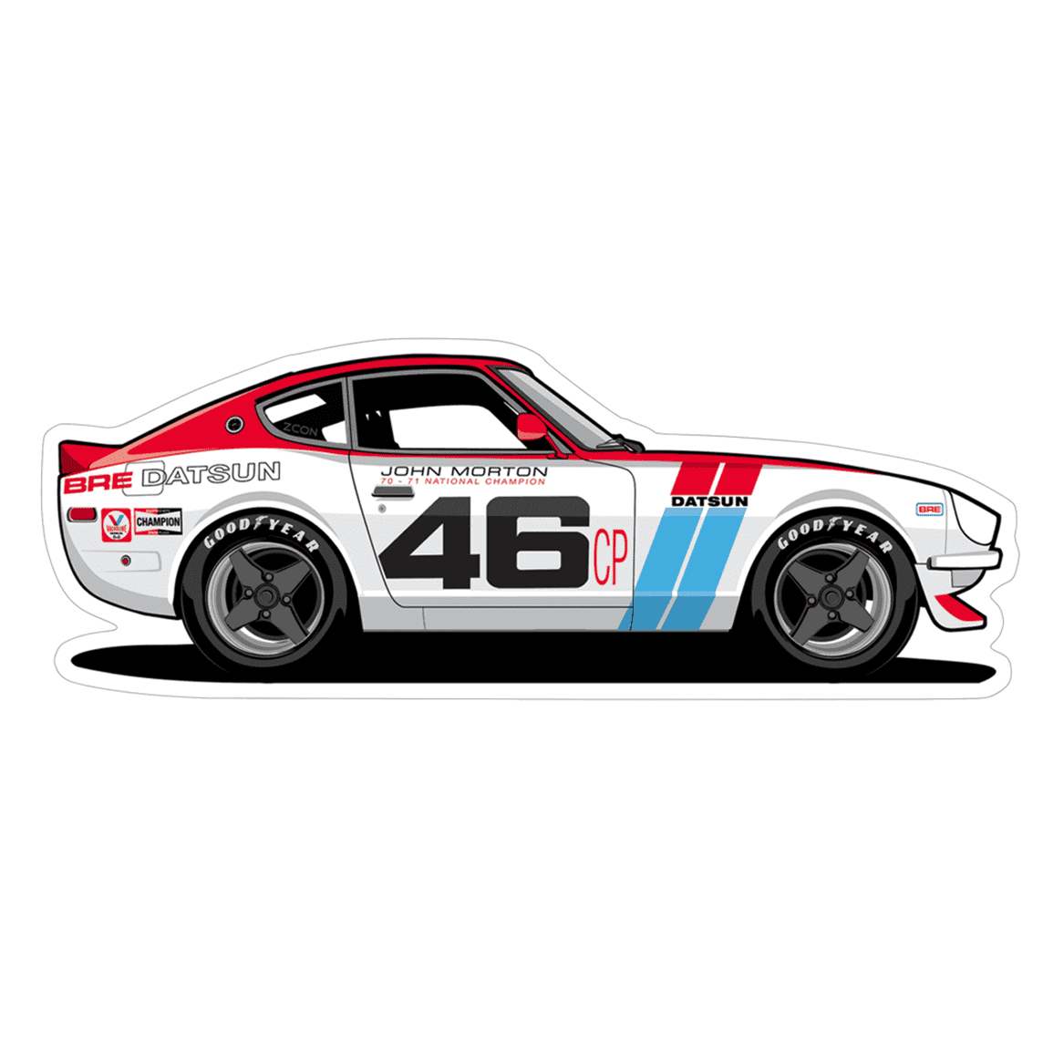 Datsun Sports Car Vinyl Decal / Sticker, #46 Race Car Style - ZSPEC Design LLC - Decals - datsun, Decal, lifestyle, nissan, sticker - zspecdesign.com