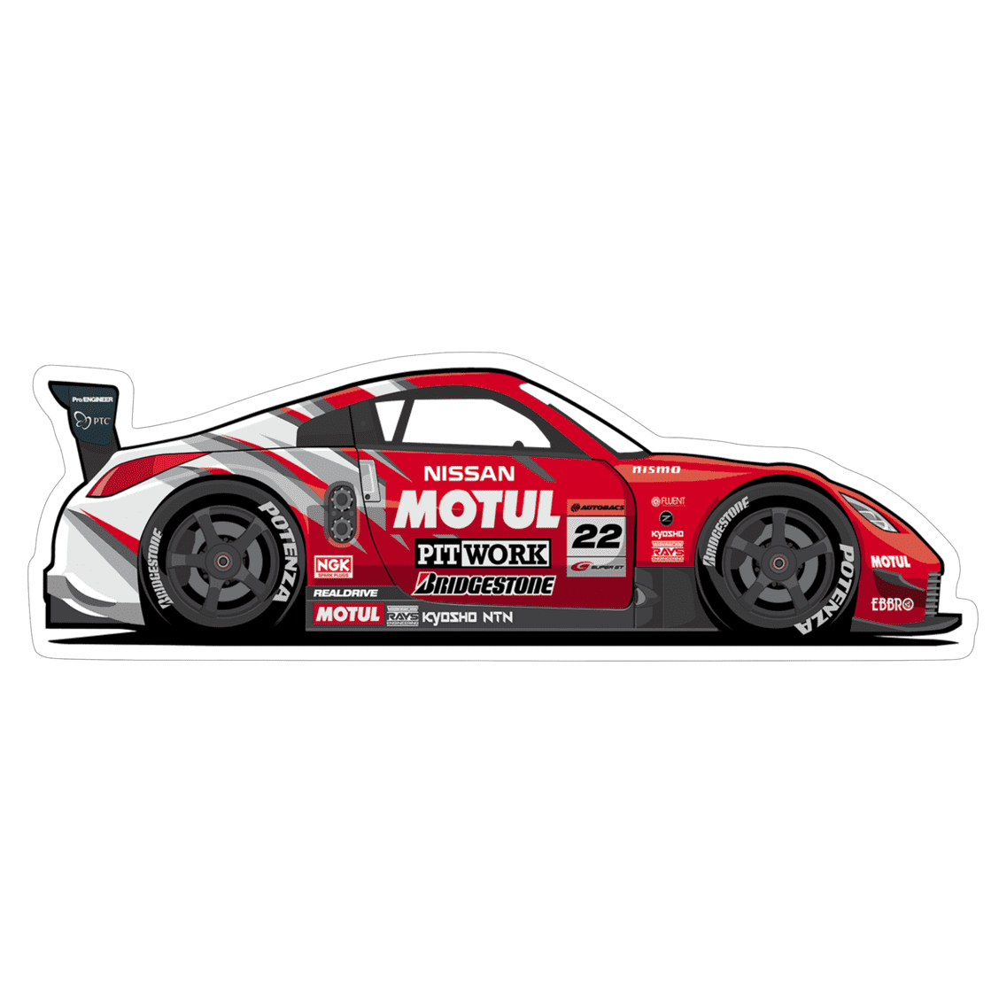 Nissan 350z Z33 #22 SuperGT Race Car Vinyl Decal / Sticker - ZSPEC Design LLC - Decals - 350z, Decal, lifestyle, nismo, nissan, sticker, z33 - zspecdesign.com