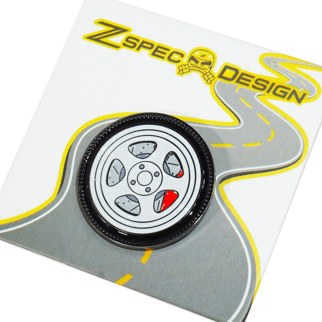 ZSPEC Wheel Pin - 5-Spoke Design - great for Lapels, Hats, Backpacks - ZSPEC Design LLC - Hardware Fasteners - accessory, bsr, lapel, lifestyle, nissan, pin, wheel, wheel pin, Z - zspecdesign.com