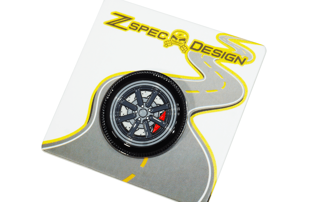 ZSPEC Tuner-Style Wheel Pin - JDM Classic Design - great for Lapels, Hats, Backpacks