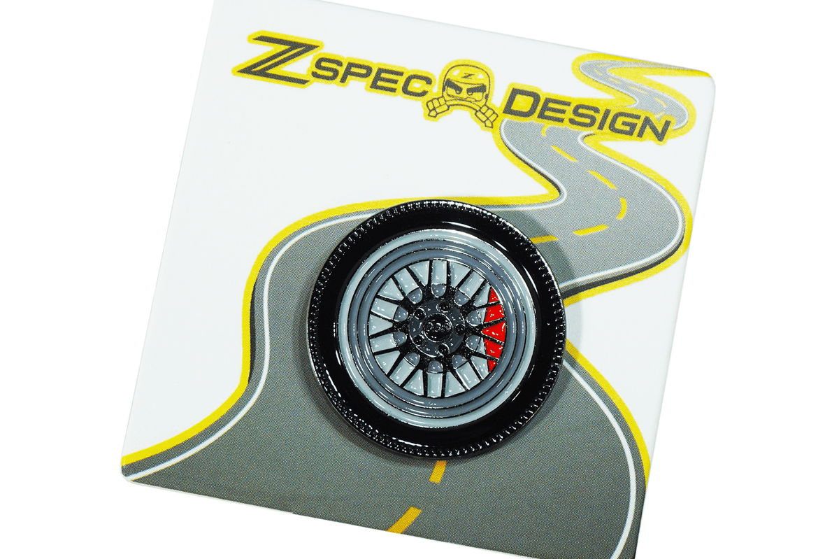 ZSPEC Wheel Pin - Mesh Classic Design - great for Lapels, Hats, Backpacks
