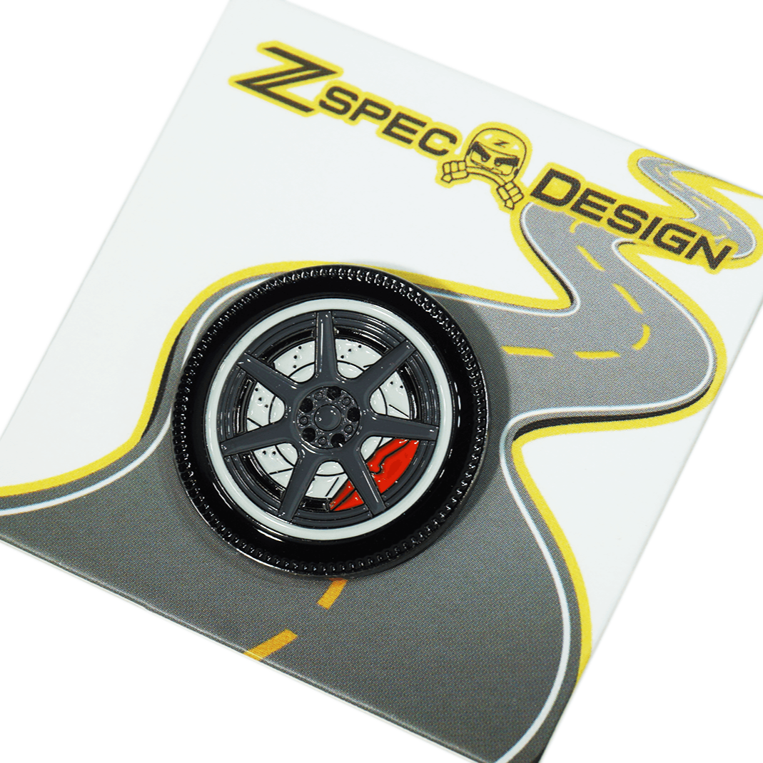 ZSPEC Wheel Pin - 7-Spoke Design - great for Lapels, Hats, Backpacks - ZSPEC Design LLC - Hardware Fasteners - accessory, bsr, lapel, lifestyle, nissan, pin, wheel, wheel pin, Z - zspecdesign.com