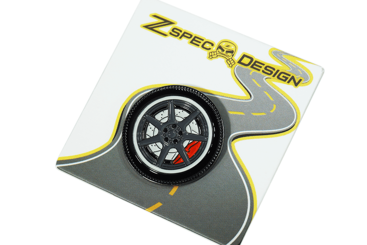 ZSPEC Tuner-Style Wheel Pin - 7-Spoke Design - great for Lapels, Hats, Backpacks  Keywords Upgrade Collector Hobby Garage Race Sports Car Rims Wheels Forged Cast Emotion Work Motegi Z1 ZM-23