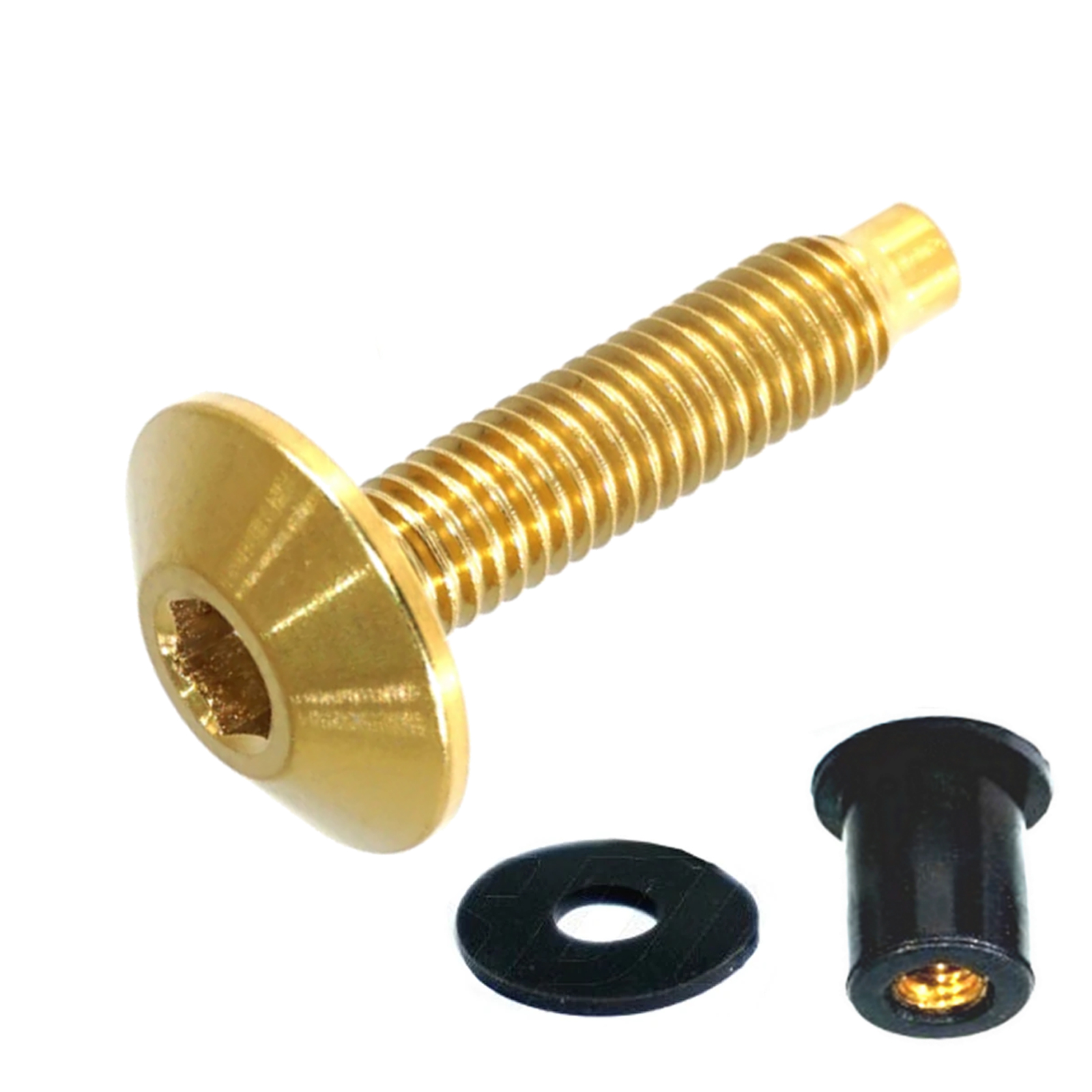 ZSPEC Body Kit Fastener, Low-Profile M5x20mm Titanium w/Well Nut, Sold per Each - ZSPEC Design LLC - Hardware Fasteners - 44-pack, abflug, aimgain, amuse, auto veloce, body, body hardware, body kit, clinched, damd, Do-Luck, Dress Up Bolt, fender, flare, fujimura, greddy, hamann, hks, ings+1, knight sports, kuhl, lbw, liberty walk, m-sports, m5, novitec, pandem, per each, rocket bunny, rowen, sense, street hunter, titanium, twinz, veilside, zele, zero sports - zspecdesign.com