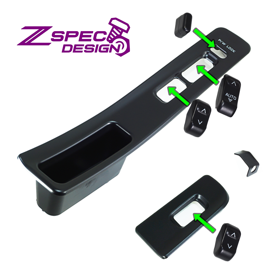 Z32 300zx Door Window-Switch & Finishers Refresh Kit, Bezels & Buttons  ZSPEC Design 