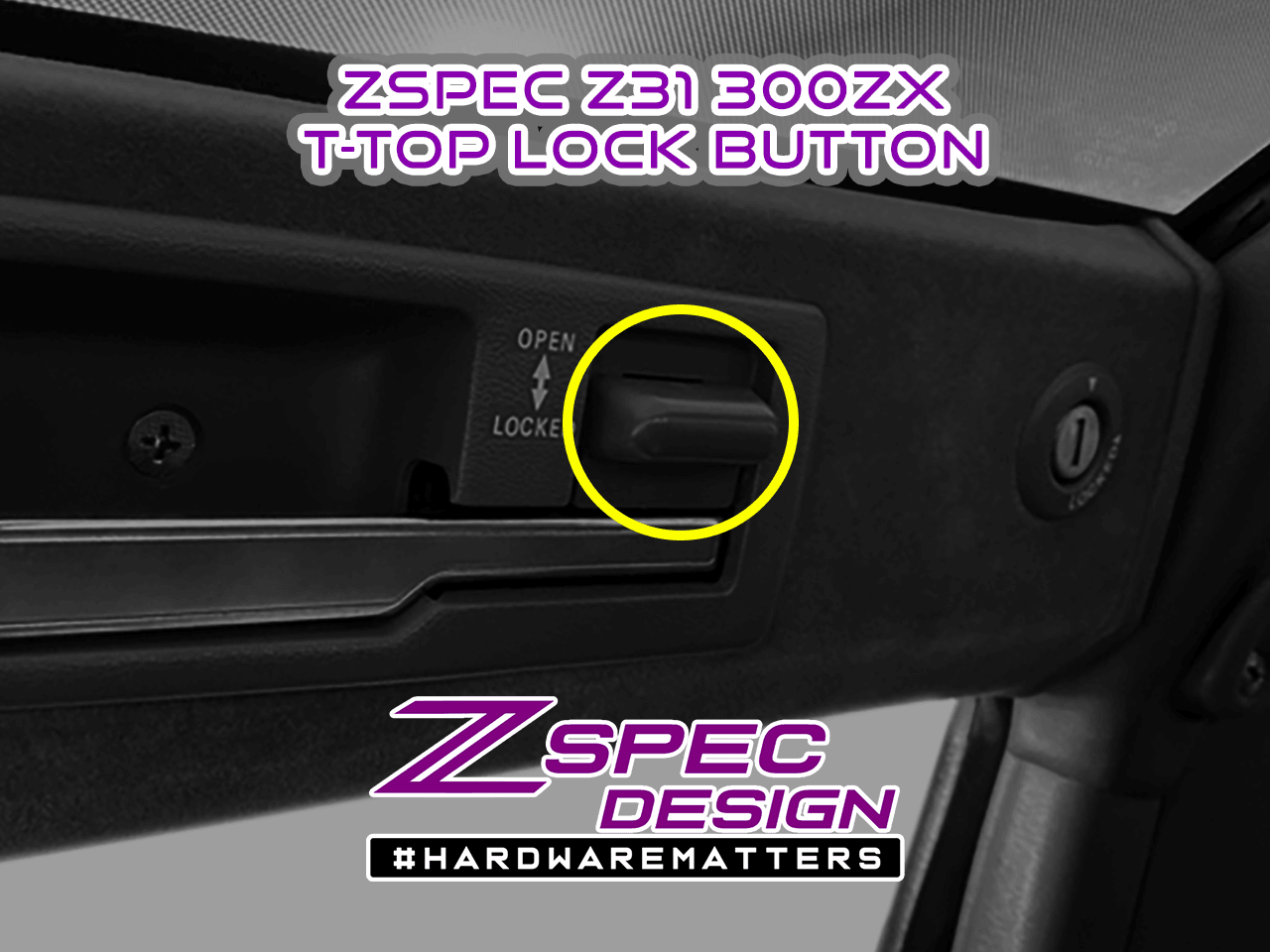 ZSPEC T-Top Lock-Buttons (Pair), Nissan Z31 300zx OE-Matched Colors & Finish - ZSPEC Design LLC - Hardware Fasteners - locking, nisssan, t-top, z31, z31 t-top - zspecdesign.com