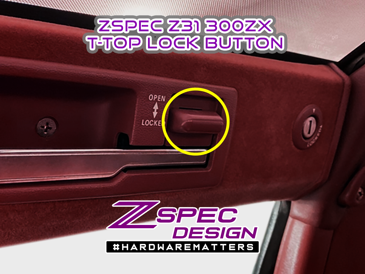 ZSPEC T-Top Lock-Buttons (Pair), Nissan Z31 300zx OE-Matched Colors & Finish - ZSPEC Design LLC - Hardware Fasteners - locking, nisssan, t-top, z31, z31 t-top - zspecdesign.com