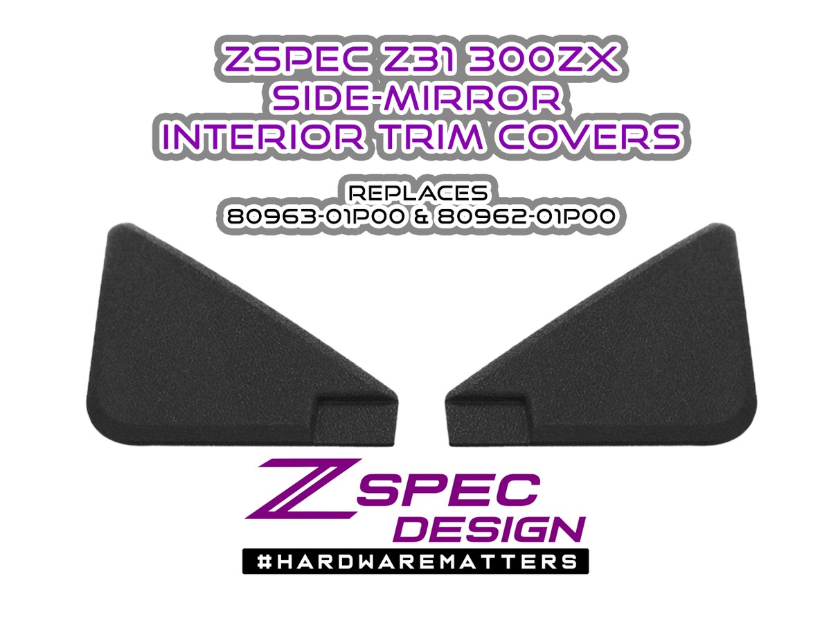 ** PRE-BUY ** ZSPEC Z31 300zx Door Side-Mirror Interior Trim Covers, Black, Left & Right Side   Keywords Tops Handle Bezel Finishers Interior Plastics Handle