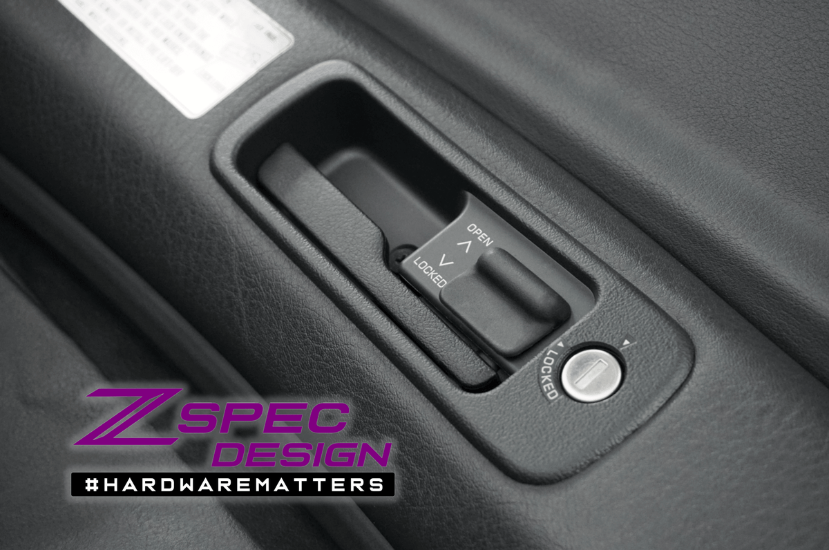 ZSPEC T-Top Handle Finisher Sets for '90-96 Nissan 300zx Z32 w/ LOCKING T-Tops Interior Reproduction OEM Replacement T-Bar Roof Bezel Panel Plastic Lock Non-Lock Tops Handle Bezel Finishers Interior Plastics Handle