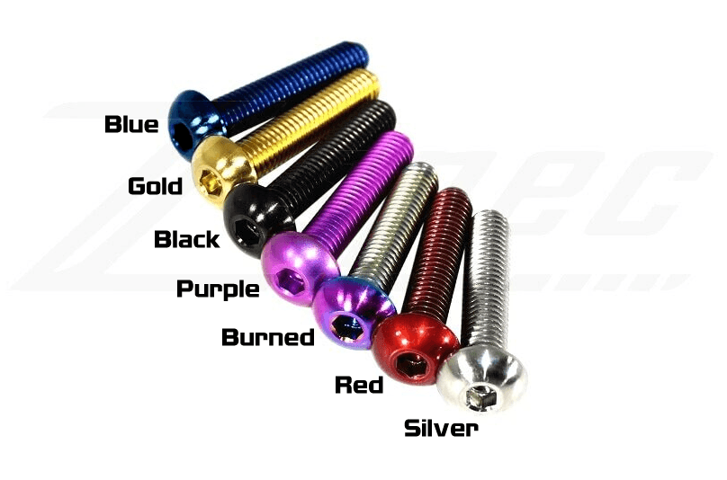 ZSPEC Body-Kit Fasteners, M5x25mm Titanium Button-Head , 60-Pack, w/Rivet Nuts Flares, Over Fender, Body Element, Wings, Arches - Titanium / Billet / Stainless - Black, Burned, Gold, Purple, Silver Raw, Polished - Dress Up Bolts Hardware Washers Finish Rocket Bunny Pandem Aimgain twinz carbon signal M5 M6 M8 Wicker Bill