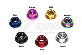 ZSPEC Shock Tower Flare Nuts for '90-96 Nissan Z32 300zx, Titanium Grade-5 GR5 Dress Up Bolts Fasteners Washers Red Blue Purple Gold Burned Black