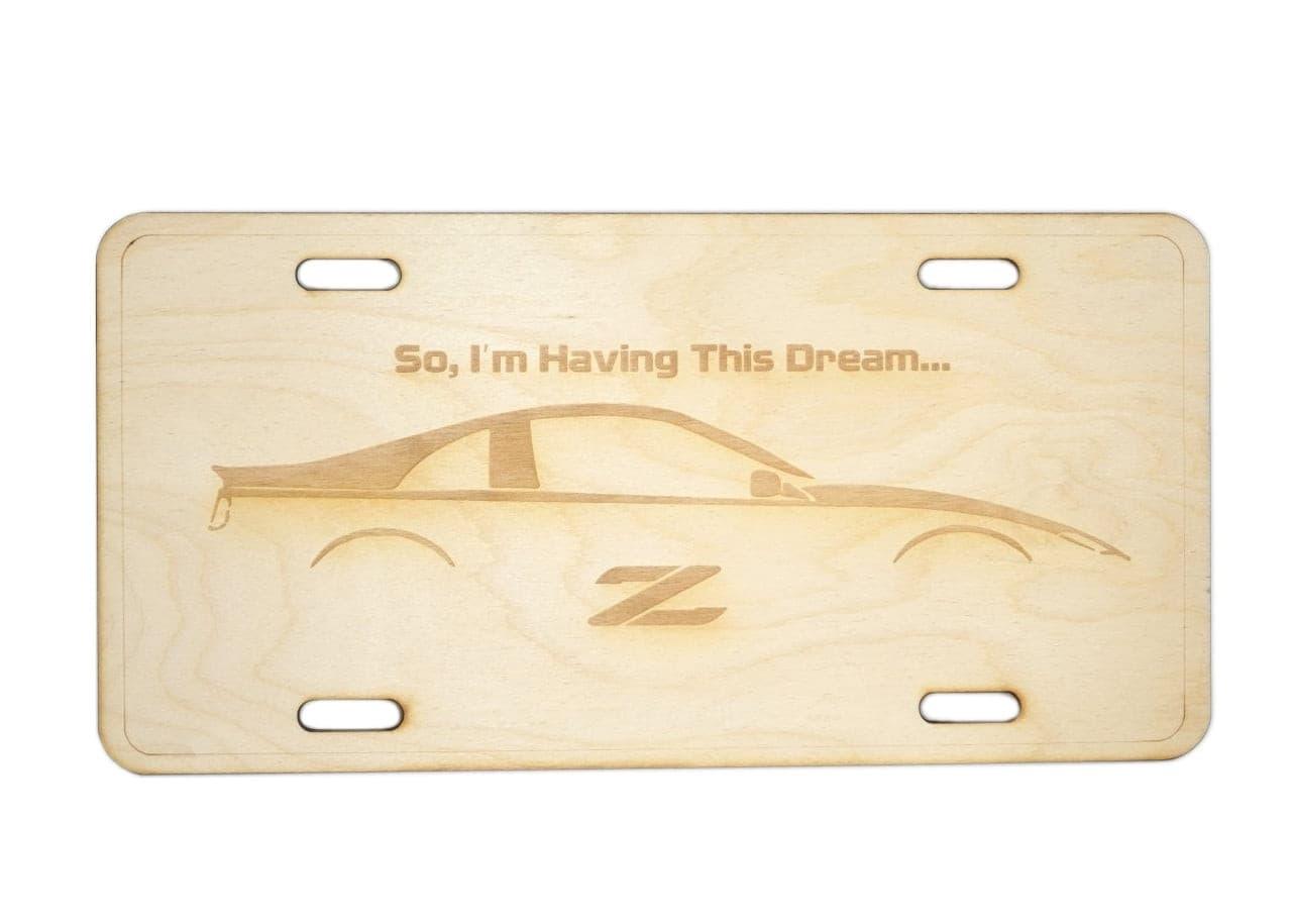 ZSPEC Nissan 300zx Z32 Silhouette License Plate, Birch, Ornamental - ZSPEC Design LLC - Holiday Ornaments - 300zx, garage art, license, lifestyle, ornament, z32 - zspecdesign.com