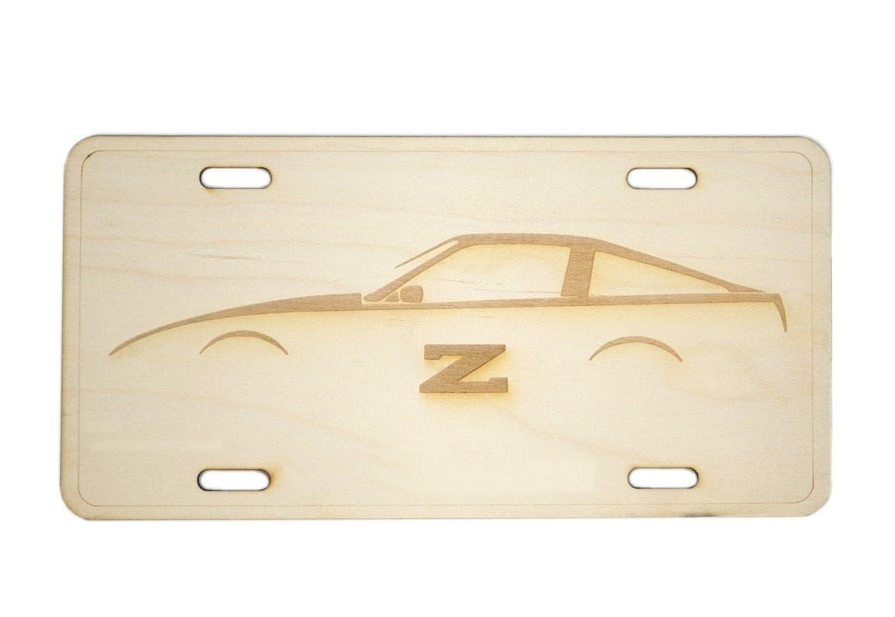 ZSPEC Nissan 300zx Z31 Silhouette License Plate, Birch, Ornamental - ZSPEC Design LLC - Holiday Ornaments - 300z, 300zx, garage art, license, lifestyle, ornament, shsc, z31 - zspecdesign.com