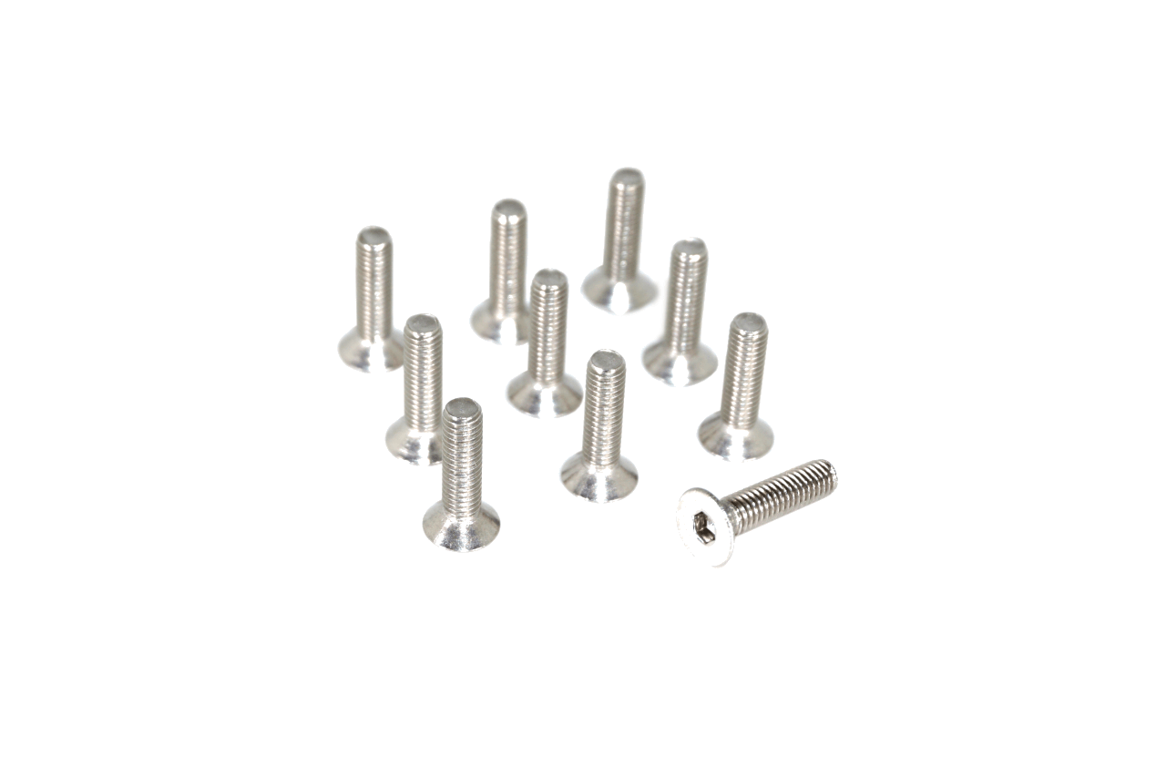 ZSPEC M8-1.25x25mm Flat-Head FHSC Fasteners, Stainless, 10-Pack - ZSPEC Design LLC - Hardware Fasteners - 10-pack, Dress Up Bolt, FHSC, m8, Stainless - zspecdesign.com