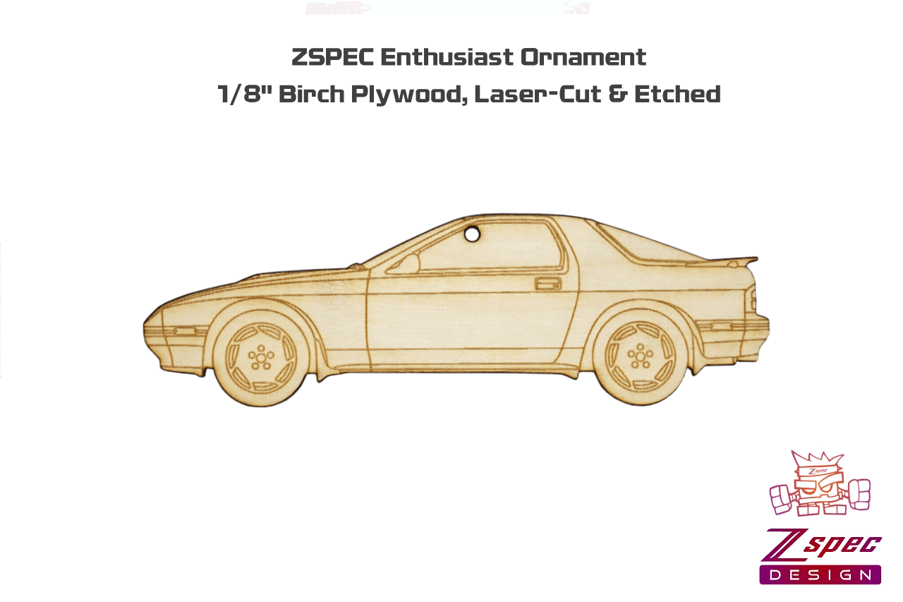 ZSPEC Laser-Engraved Wood Ornament, Style: Mazda RX-7 FC, Birch - ZSPEC Design LLC - Holiday Ornaments - fc, holiday, mazda, ornament, rx7 - zspecdesign.com