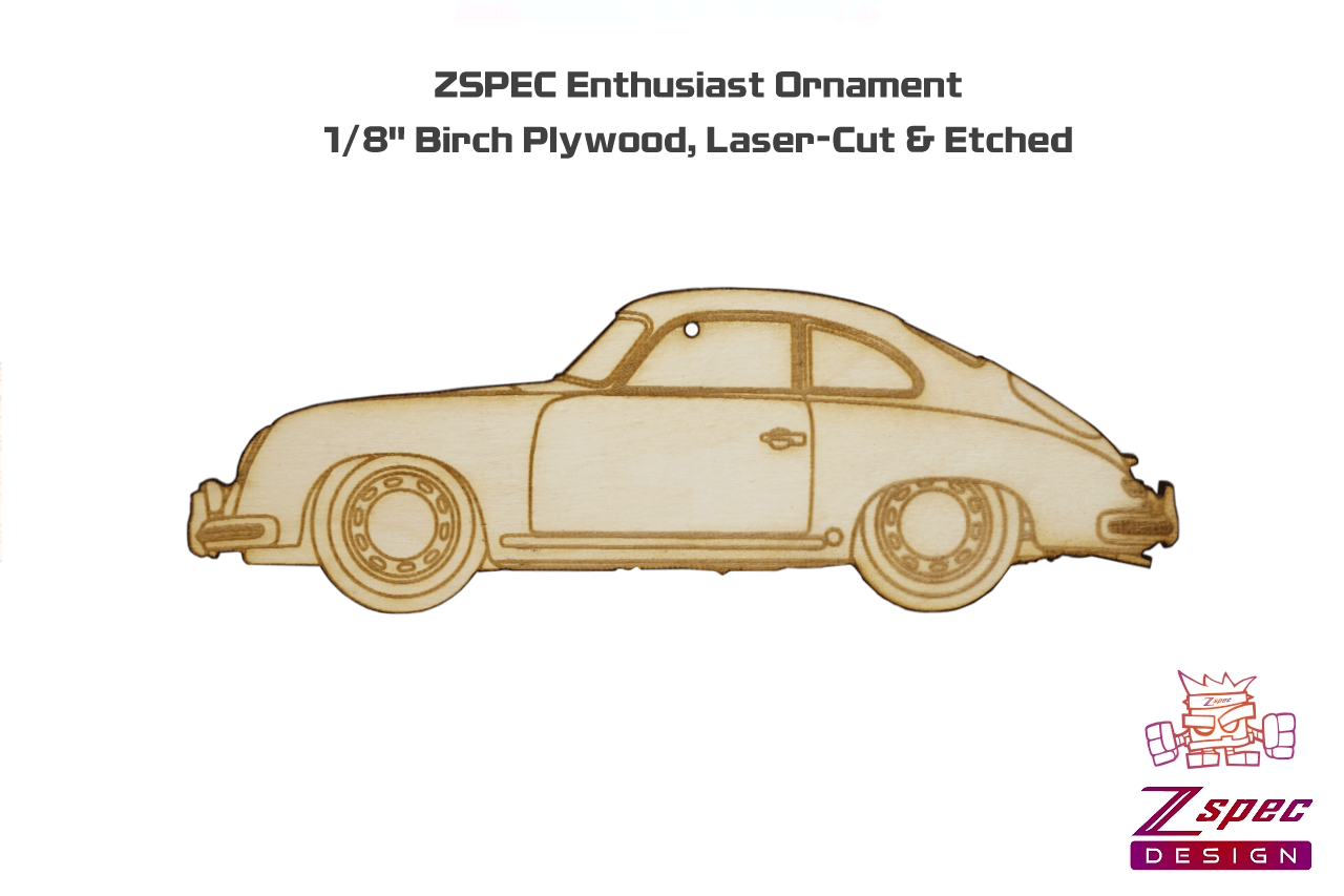 ZSPEC Laser-Engraved Wood Ornament, Style: Porsche Classic 356, Birch - ZSPEC Design LLC - Holiday Ornaments - 356, holiday, lifestyle, ornament, porsche - zspecdesign.com