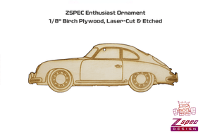 Laser-Engraved Wood Ornament, style: Porsche Classic 356, Birch Gift Holiday Man Cave Garage Art Men Man Woman Car Nut Enthusiast