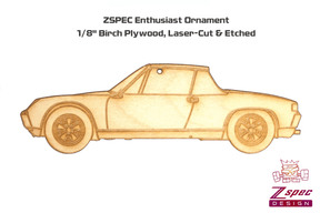 ZSPEC Laser-Engraved Birch Ornament, style: Porsche 914, ~5-inch Wide Gift Holiday Man Cave Garage Art Men Man Woman Car Nut Enthusiast Gift, Christmas, Collector, Enthusiast, Mirror, Tool Box
