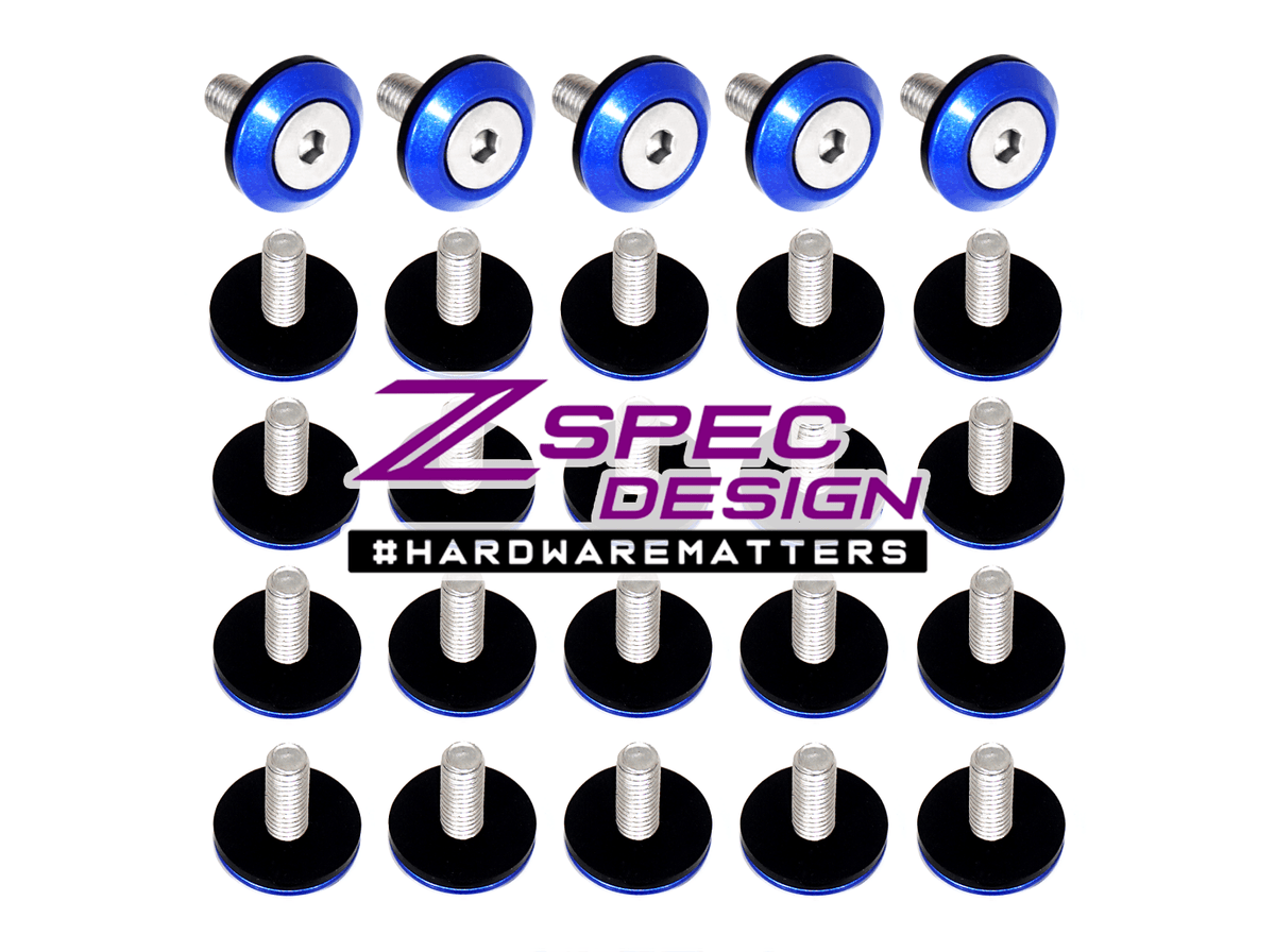 ZSPEC Design Dress Up Bolts FHSC M6x20mm Stainless & Billet Washers, 25-Pack Stainless Steel & Billet Aluminum Beauty Fasteners Washers Red Blue Purple Gold Burned Black